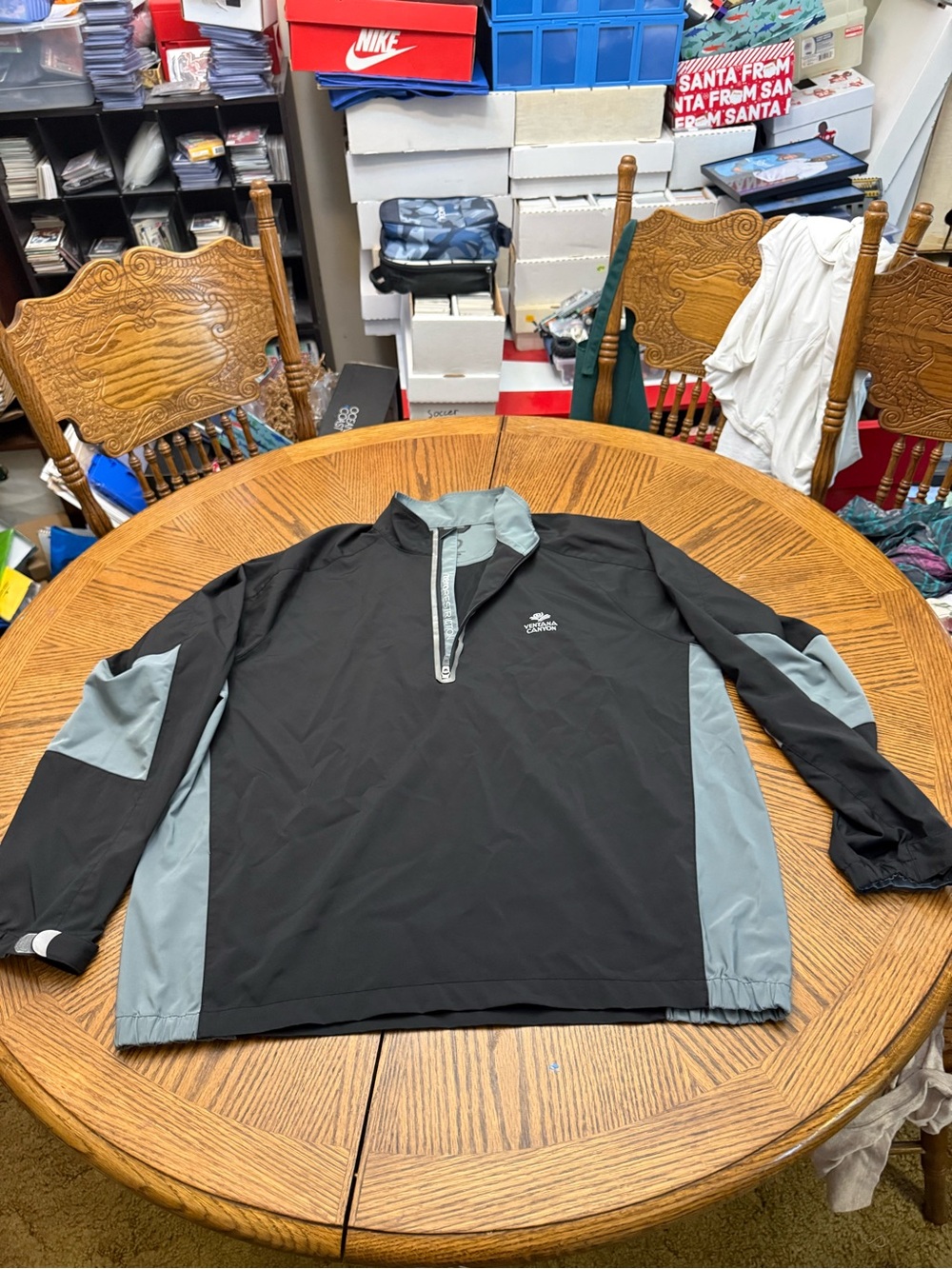 Zero Restriction Black & Gray Lightweight Quarter-Zip Windbreaker Jacket